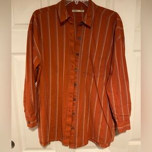 Pull&Bear Oversized Autumn Orange Button Down